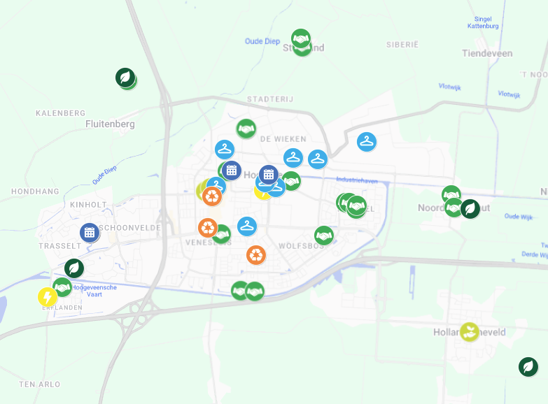 Duurzame kaart gemeente Hoogeveen