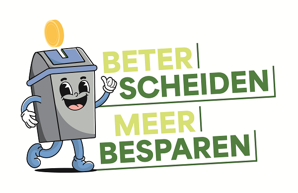 Logo afvalcampagne beter scheiden meer besparen